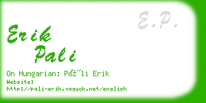 erik pali business card